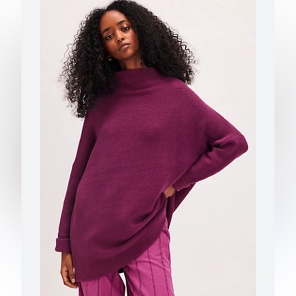 Free People Ottoman Slouchy Tunic Sweater Thick Ribbed Size Small Oversized - Picture 1 of 12